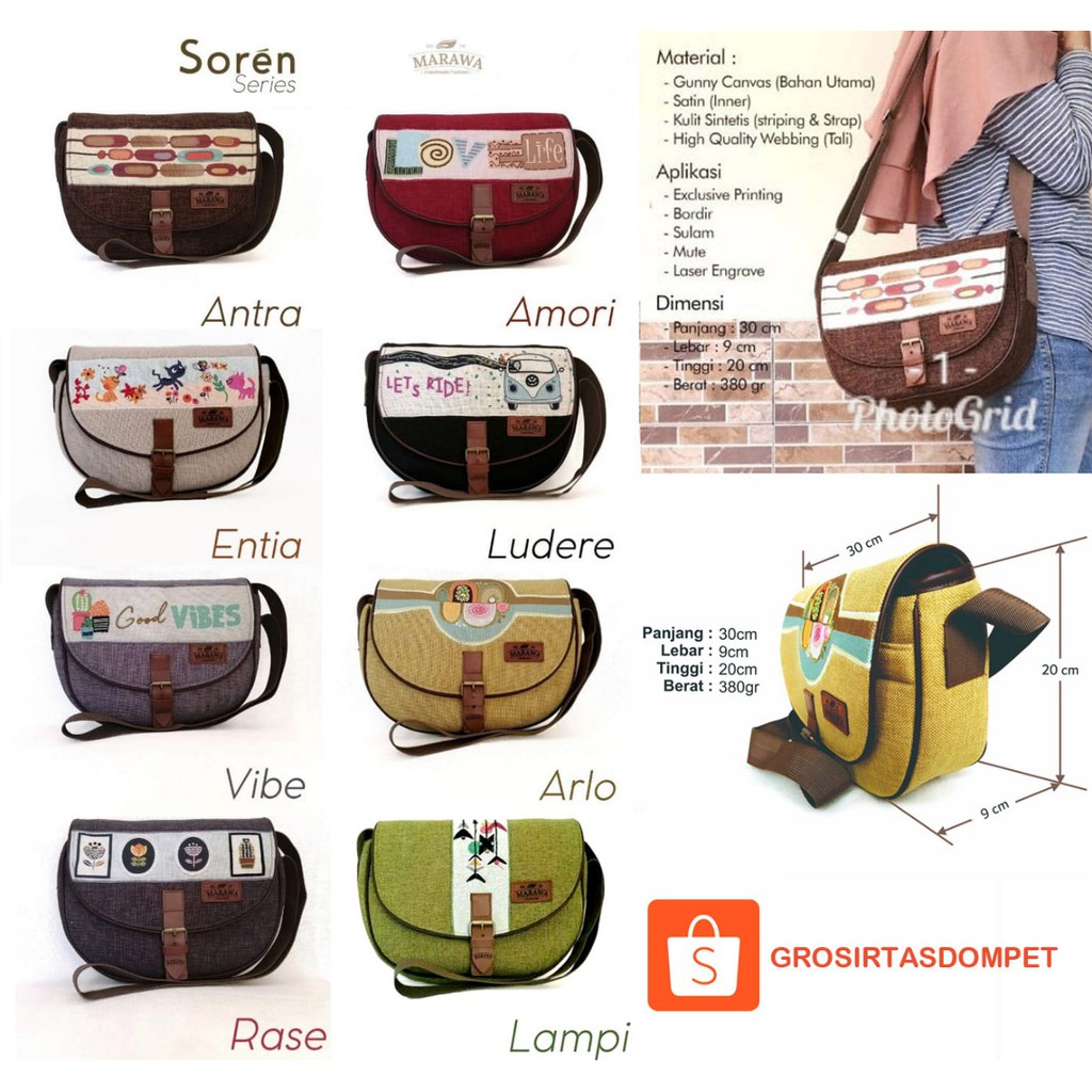 Marawa Soren Series Tas Tote Bulat Hangouts Modern