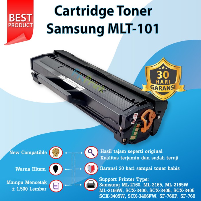 Jual Cartridge Toner Samsung Mlt-101 D101 Mlt101 Compatible Printer Ml-2160 Ml2165 Ml2165W Ml2166W Indonesia|Shopee Indonesia