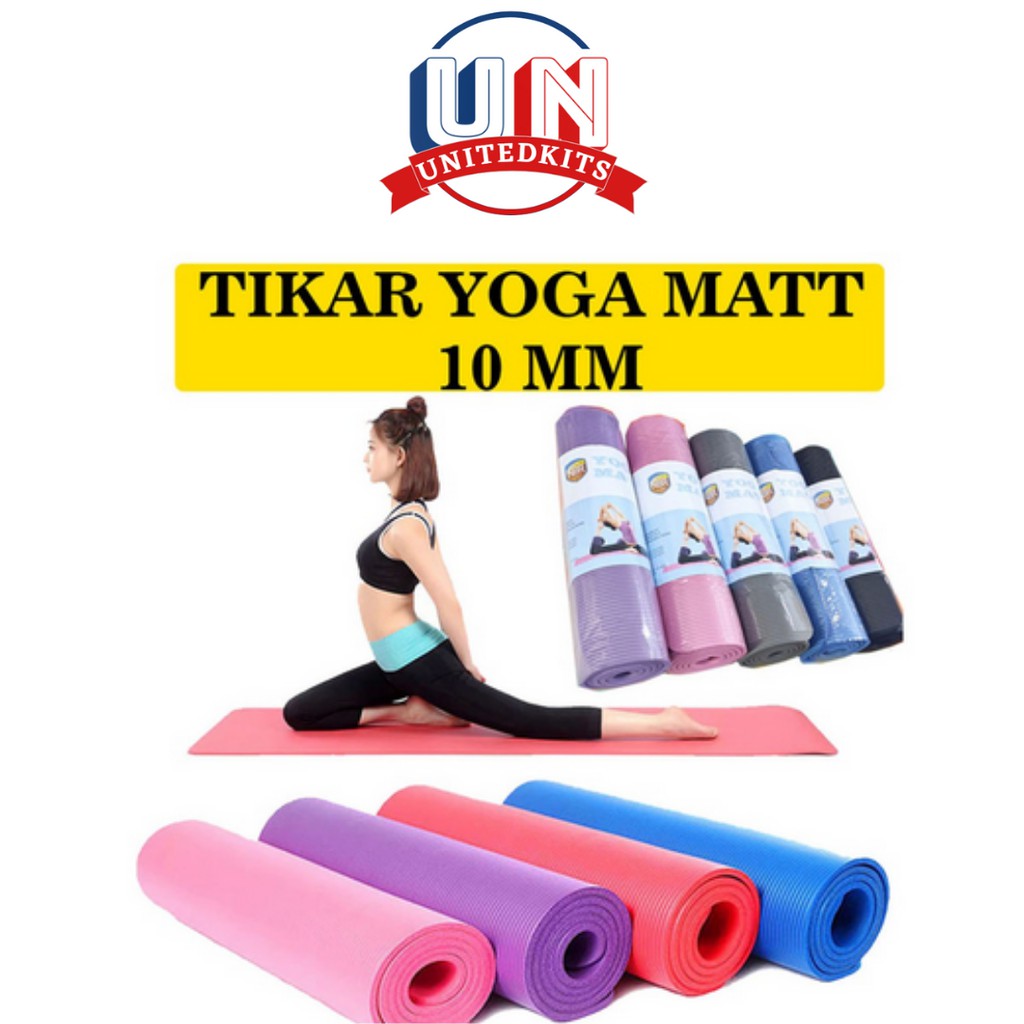 UNITEDKITS MATRAS YOGAYOGA MAT 10MM NBRTIKAR YOGA ANTI SLIPMATRAS KUALITAS TINGGICOD BATAM