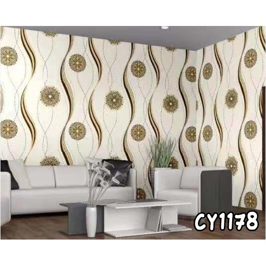 Jual Wallpaper stiker dinding kamar tidur / wallpaper 3d wallstiker batik elegant 45cm x 9meter