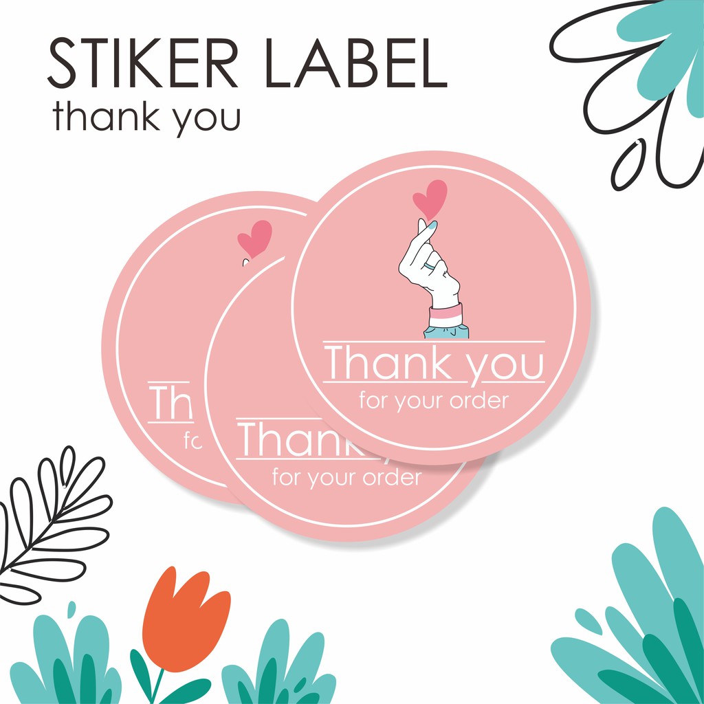 Stiker Thank you Stiker terimakasih label thank you gambar love | Shopee  Indonesia
