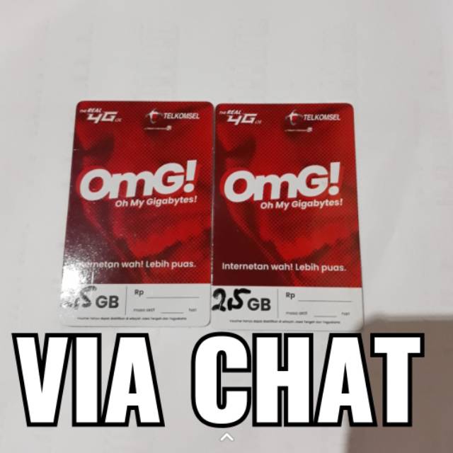 (KODE VIA CHAT) VOUCHER SIMPATI 1.5GB 2.5GB 4GB 10GB