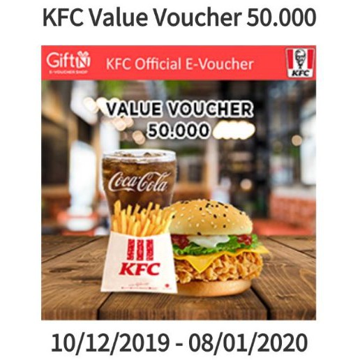 Jual EVoucher KFC 50.000 50K GiftN Legal Bisa Scan Shopee Indonesia