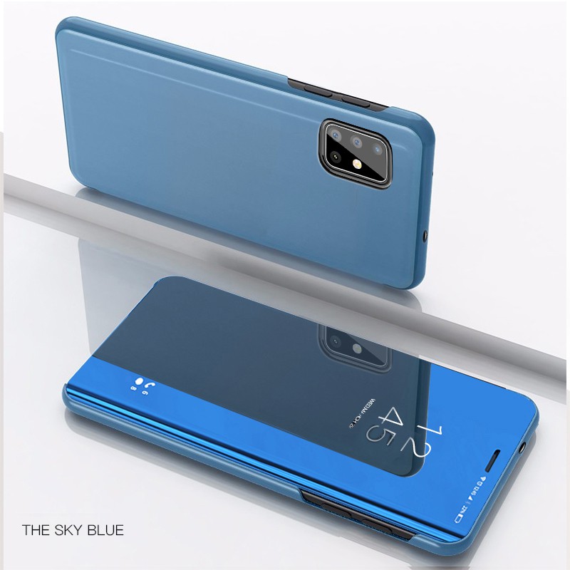 Jual Samsung Galaxy A51 Clear View Standing Flip Cover Casing Mirror Case | Shopee Indonesia