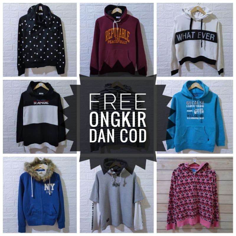 sweater hoodie branded preloved import thrift shop