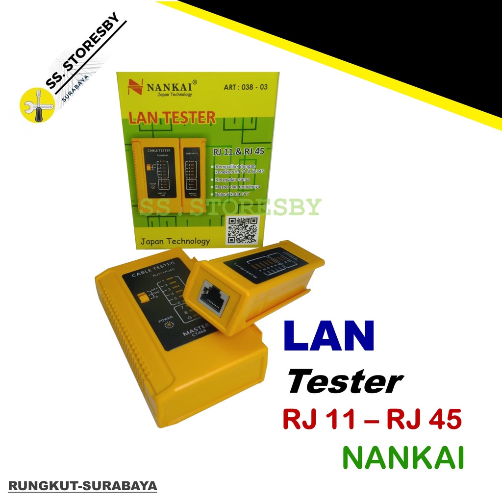 Jual ALAT TESTER KABEL LAN NANKAI TES KABEL JARINGAN KOMPUTER RJ45