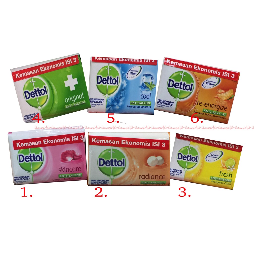 Dettol sabun Mandi radiance kemasan ekonomis isi 3pcs 65ml