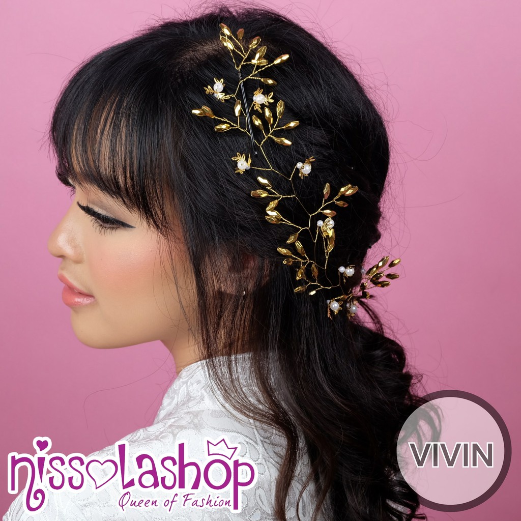 VIVIN HEADPIECE MAHKOTA TIARA WEDDING KOREA AKSESORIS PENGANTIN KEBAYA