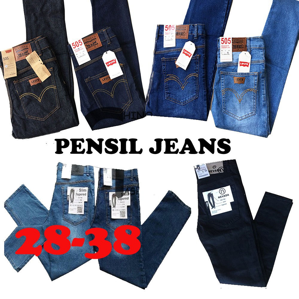 [READY] Celana Jeans Pensil Strecth Slimfit Skinny Pria Bioblitz Biru Langit Laut Shopee