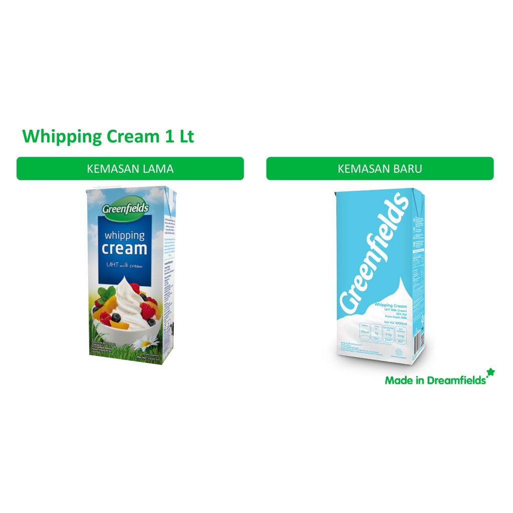 Jual WHIPPING CREAM GREENFIELDS 1000 ML Shopee Indonesia