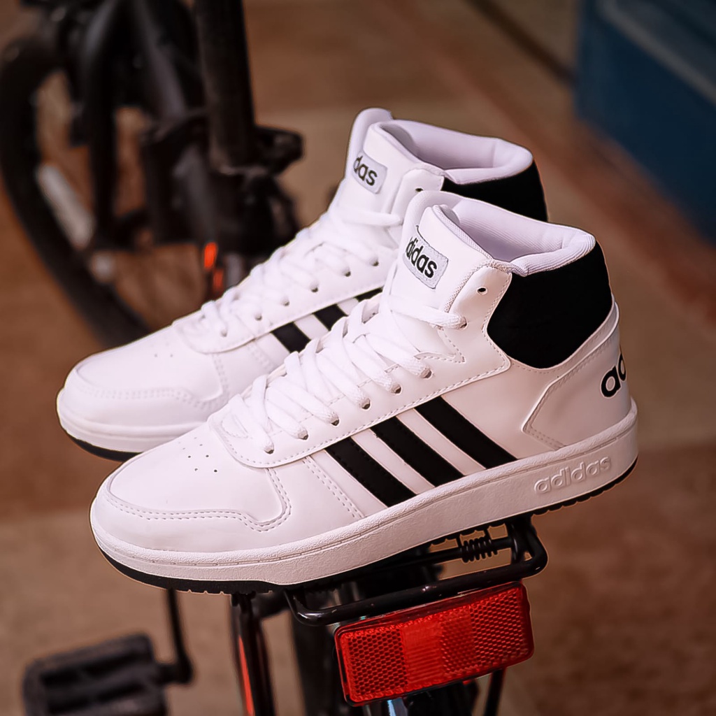 Jual Adidas Hoops 2.0 Mid White Black (Original) Sale!! | Shopee Indonesia