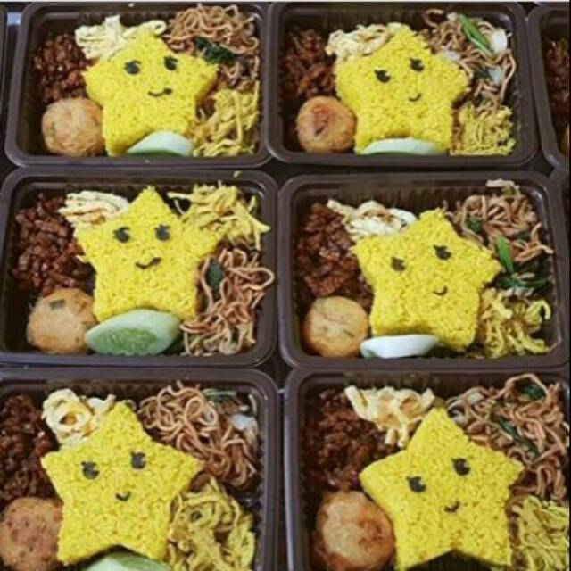 Nasi bento anak karakter paket ekonomis halal enak no msg Shopee