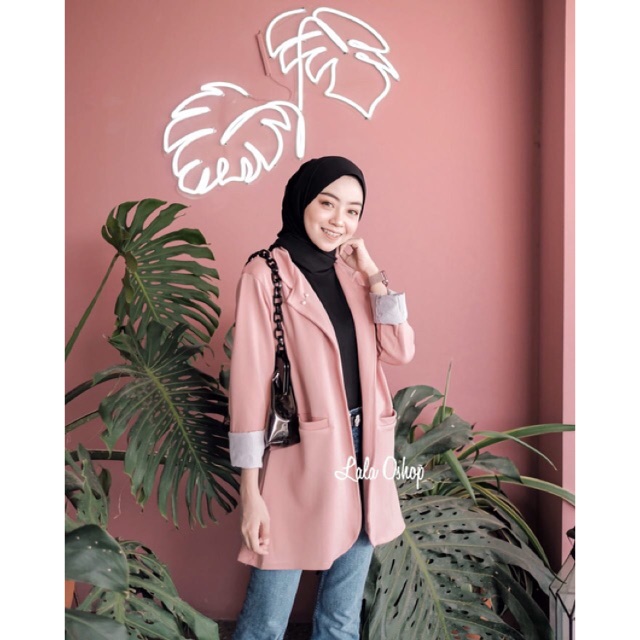 Blazer Pink Edition ( Realpict blazer korea office casual