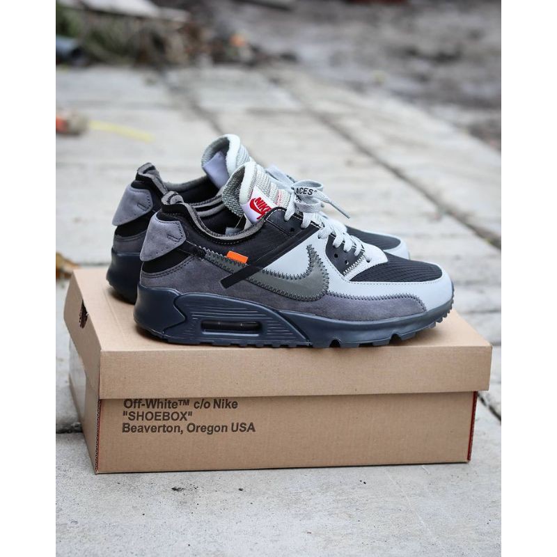 Jual Nike Air Max 90 Off White Wolf Grey | Shopee Indonesia