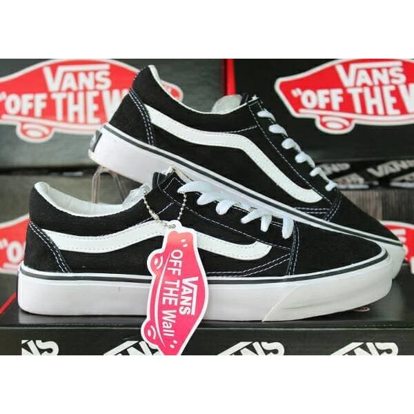 Sepatu Vans Old School Grade Original Fashion Hitam List Putih Shopee