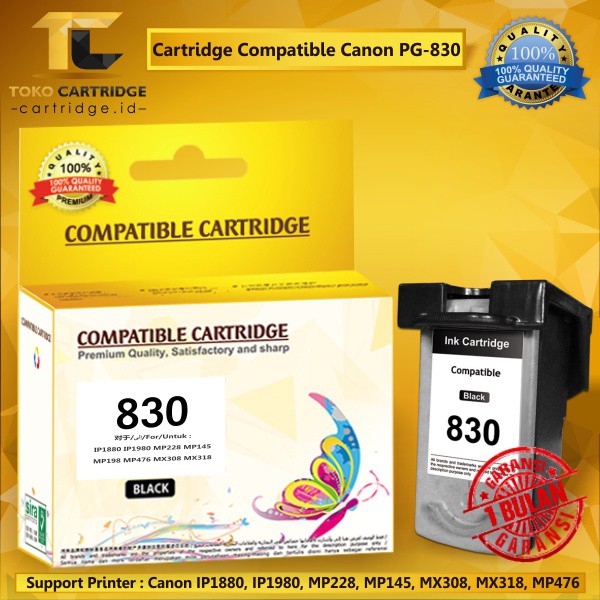 Jual Cartridge Tinta Canon PG830 PG 830 Black Hitam Recycle Catridge