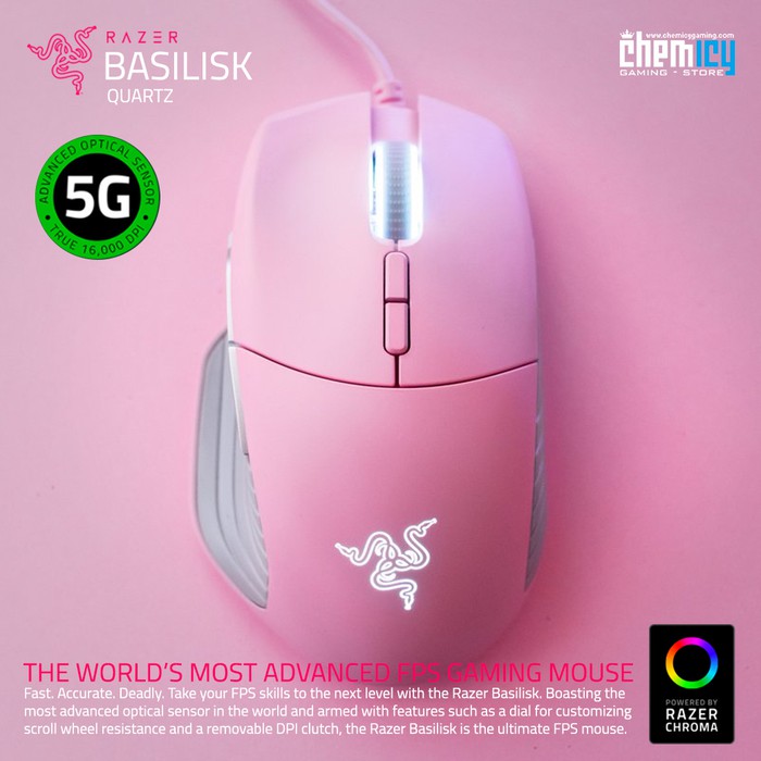 Razer Basilisk Chroma Quartz Pink Advanced FPS Gaming