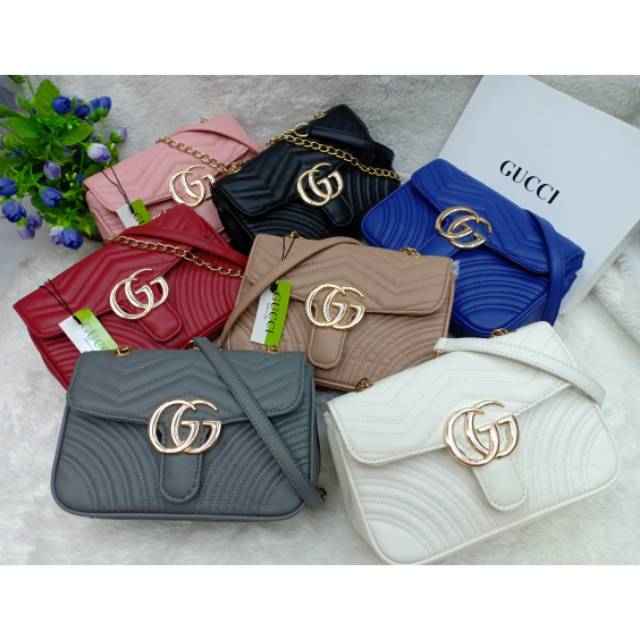 Gucci Sling marmon bahan Dove + bok Shopee Indonesia