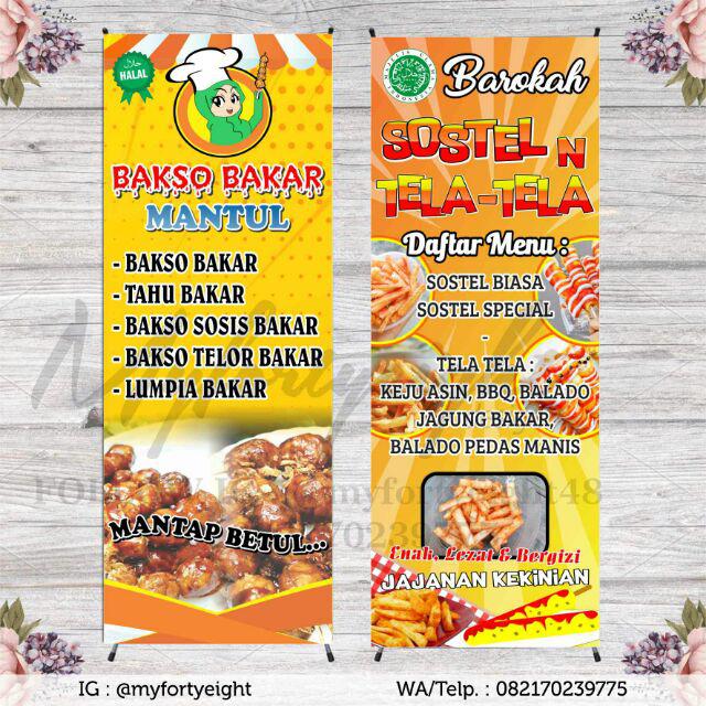 Banner Jajanan Kekinian contoh desain spanduk