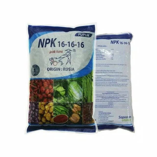 Pupuk NPK PAK TANI mutiara 161616 (1kg)penyubur buah,bunga,daun&akar