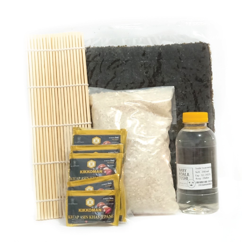 PAKET BAHAN SUSHI LENGKAP 10 Porsi Halal │ Beras Japonica, Nori, Bambu