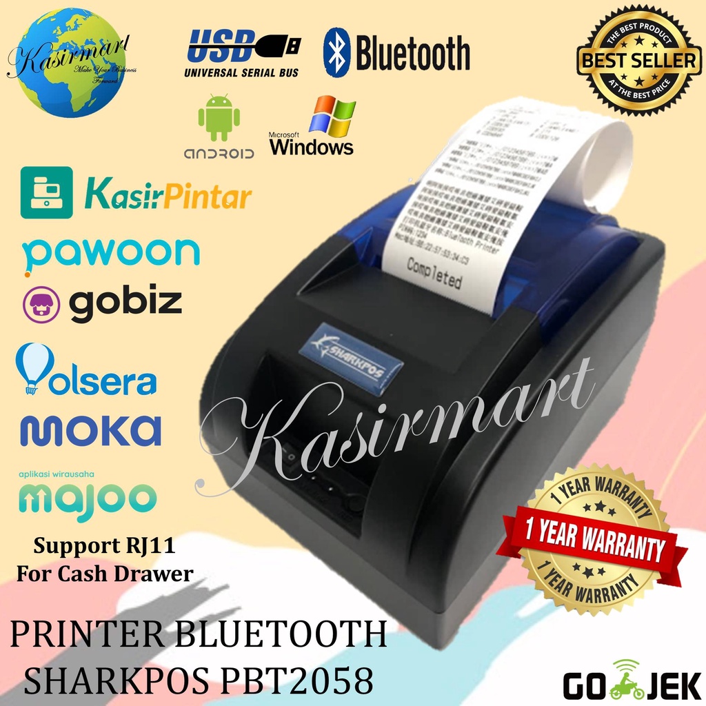 [COD] PBT2058D/Q58BT MINI PRINTER BLUETOOTH THERMAL CX58D QASIR STRUK PRINTER THERMAL KASIR