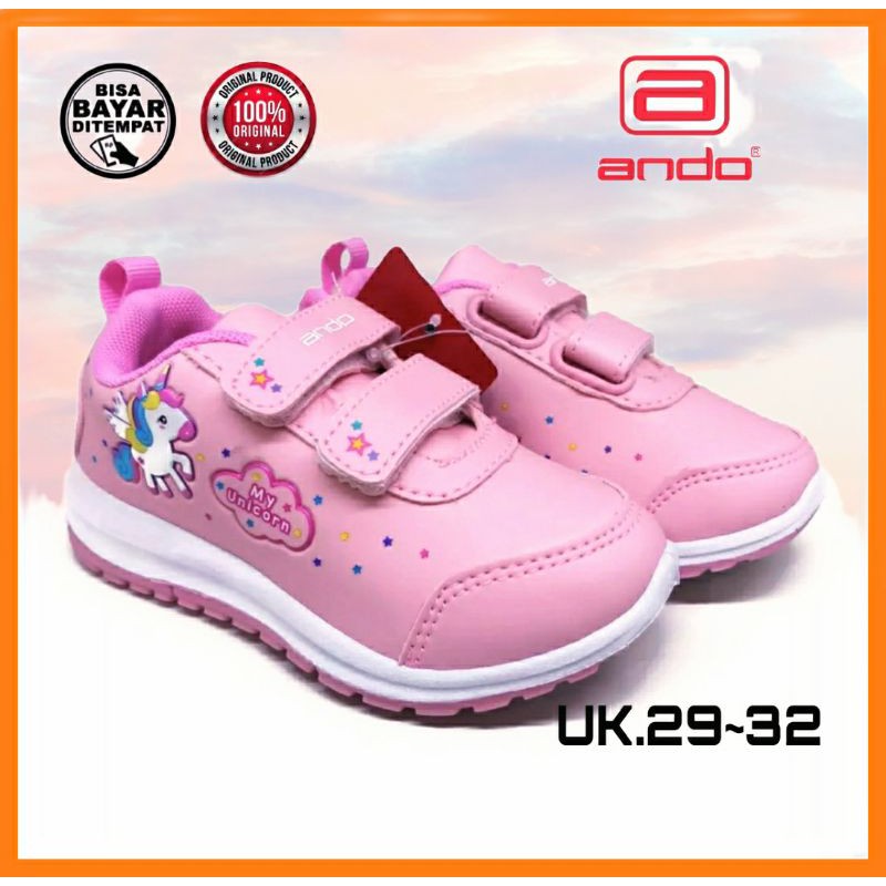 Sepatu Anak Cewek / Perempuan Kecil Ando Minicorn Velcro Original Warna