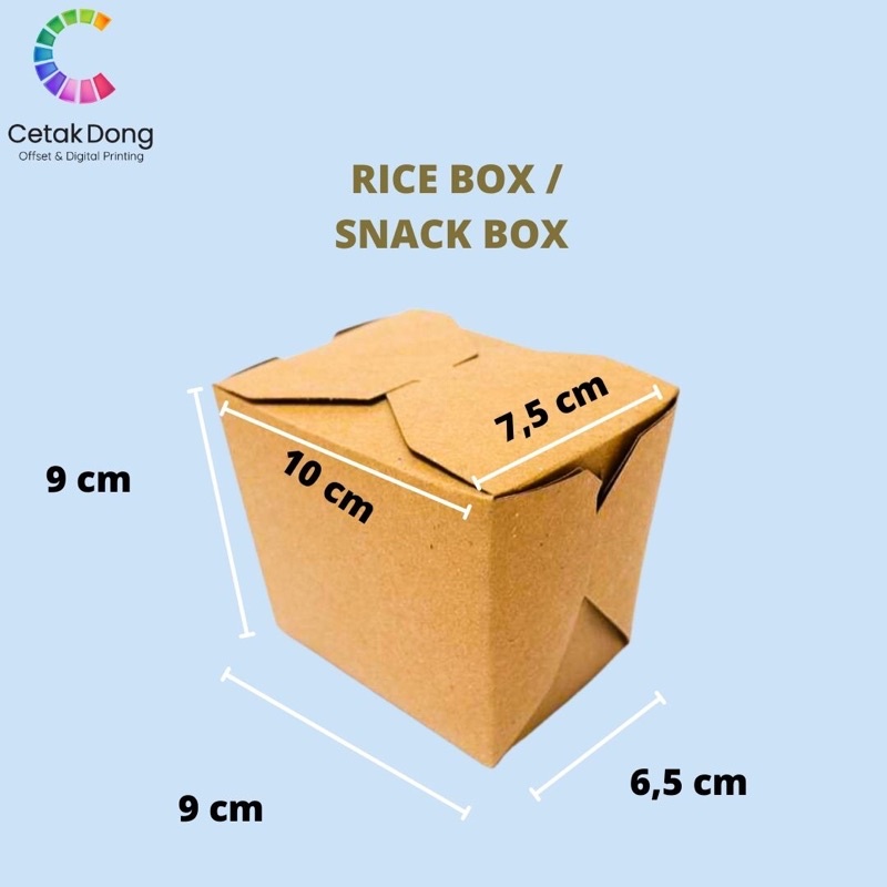 Jual KOTAK RICE BOX / KOTAK SNACK / food pail / paper rice box / lunch