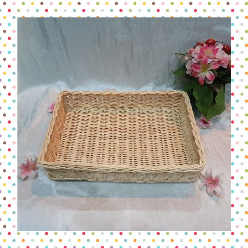 K68M Keranjang rotan persegi M 36x26x7cm hampers parcel