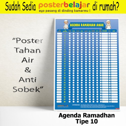 Tipe 10 Poster Belajar Agenda Ramadhan untuk Anak PAUD TK SD Shopee