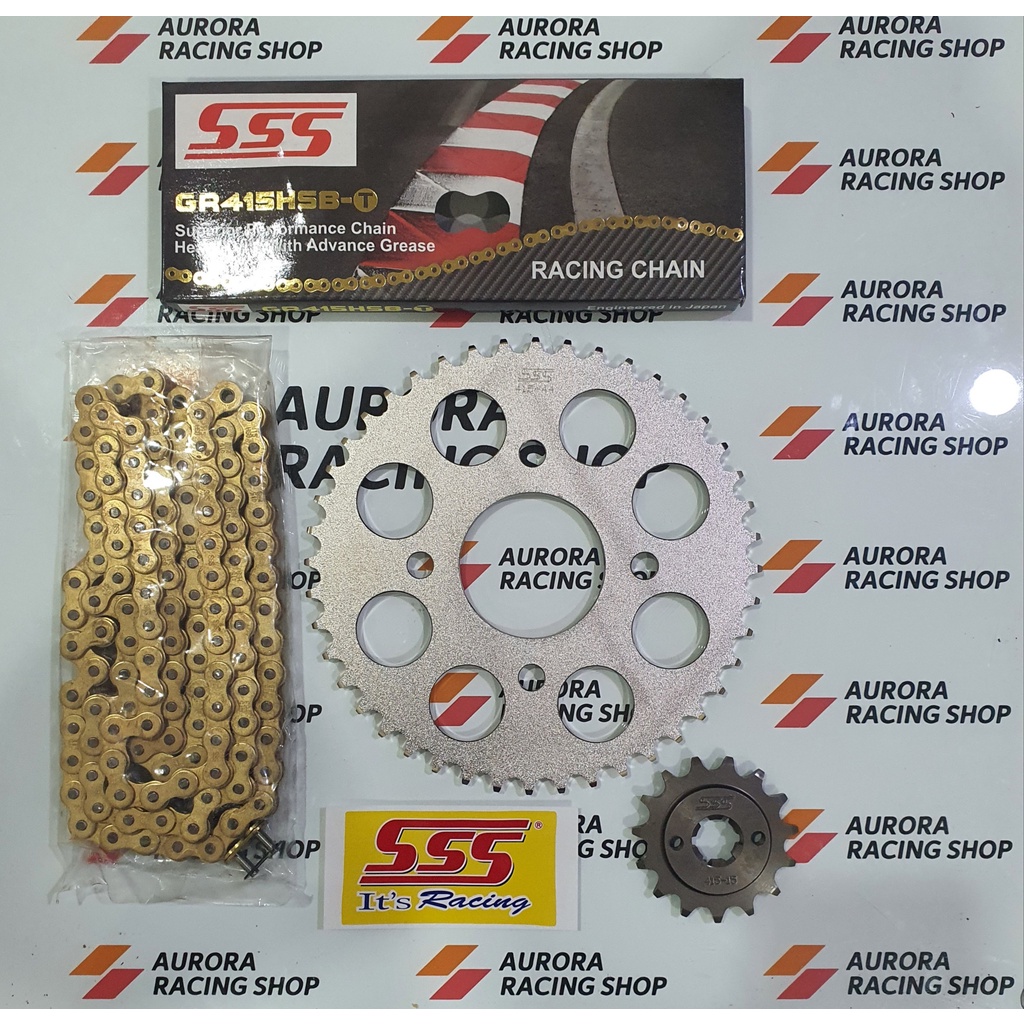 Jual Gear Set SSS Suzuki GSX R 150 / S 150 & Rantai SSS 415 HSBT Gold