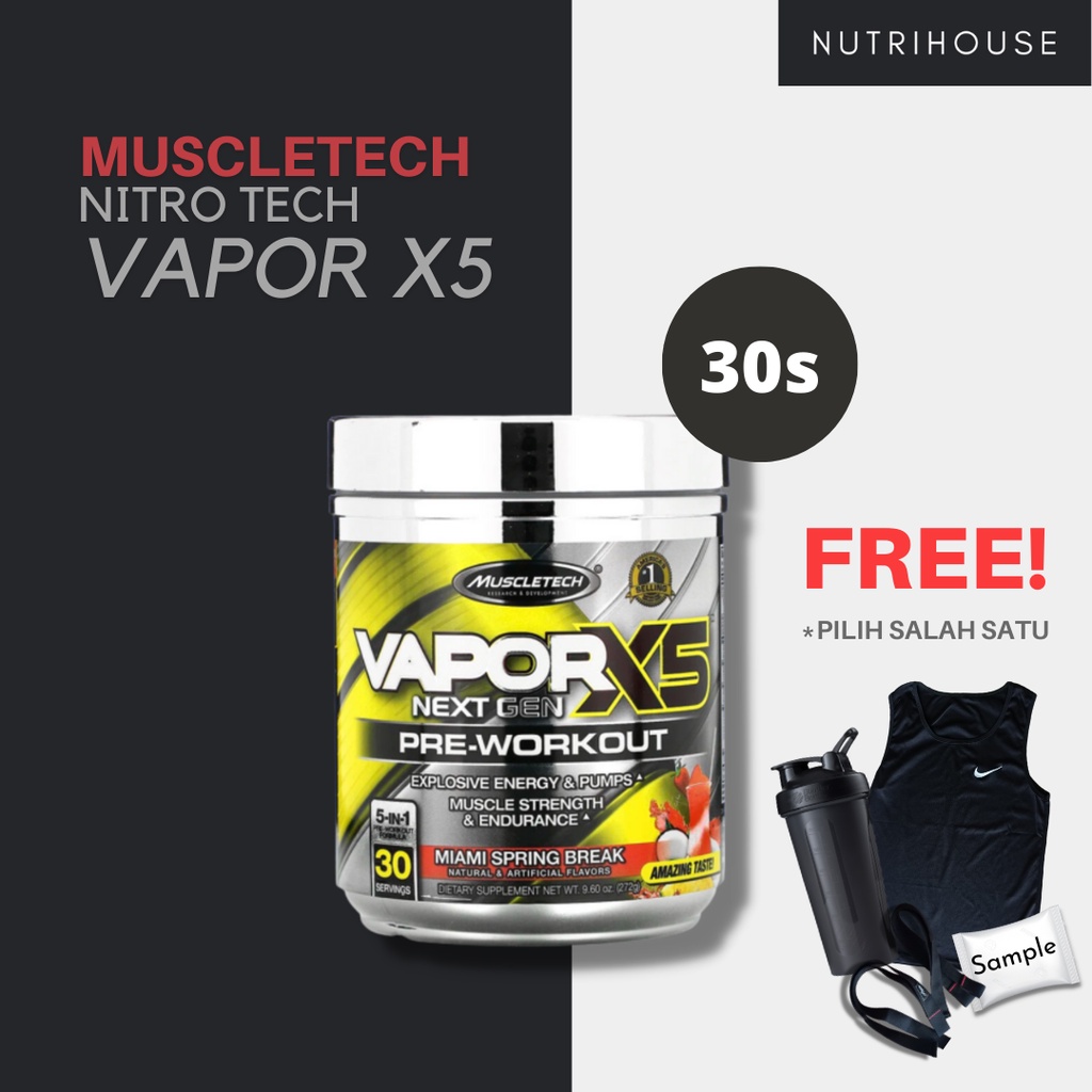 Jual Muscletech Vapor X5 Next Gen Pre Workout Meningkatkan Performa
