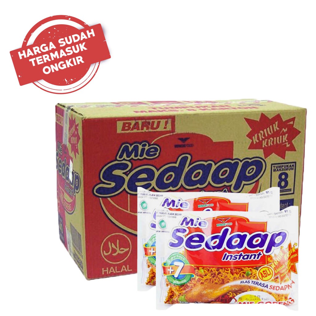 Mie Sedaap Goreng 91G 1 Karton ( Harga + Ongkir ) Shopee Indonesia