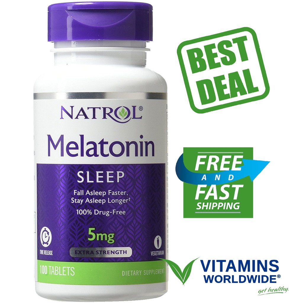 Jual Natrol Melatonin Time Release 5 Mg., 250 Tablets, Helps You Fall Asleep And Stay Asleep. | Shopee Indonesia