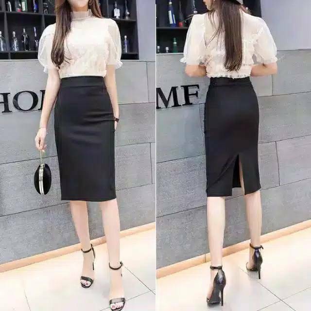 ROK SPAN PENDEK/ROK PENDEK WANITA ROK KERJA WANITA/ROK FORMAL HITAM/ROK HITAM PENDEK Shopee