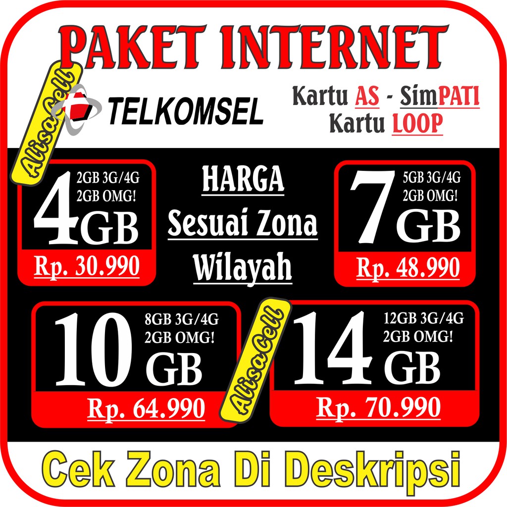 Harga Promo! Paket Data Telkomsel / Isi ulang kuota telkomsel