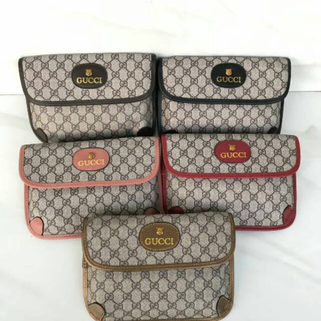 Tas pinggang Gucci 504 Kwalitas semi premium, bahan kulit tebal 5 warna Shopee Indonesia
