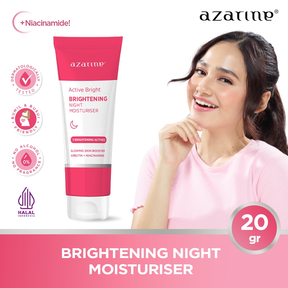 Jual Azarine Active Bright Brightening Night Moisturiser 20gr