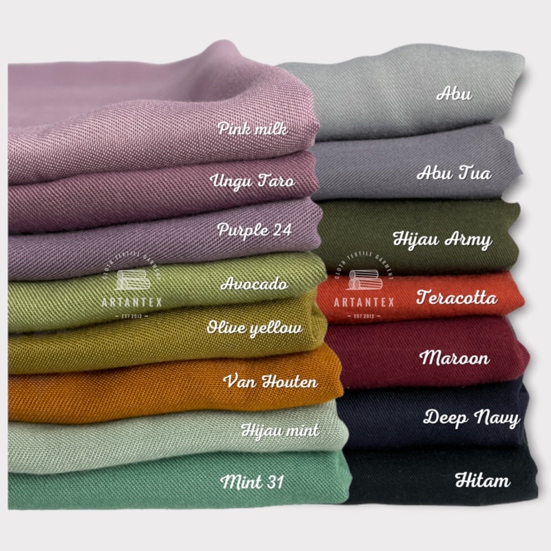 Jual Kain Rayon Twill Polos UNIQLO (Full 100 katun) MIX Indonesia
