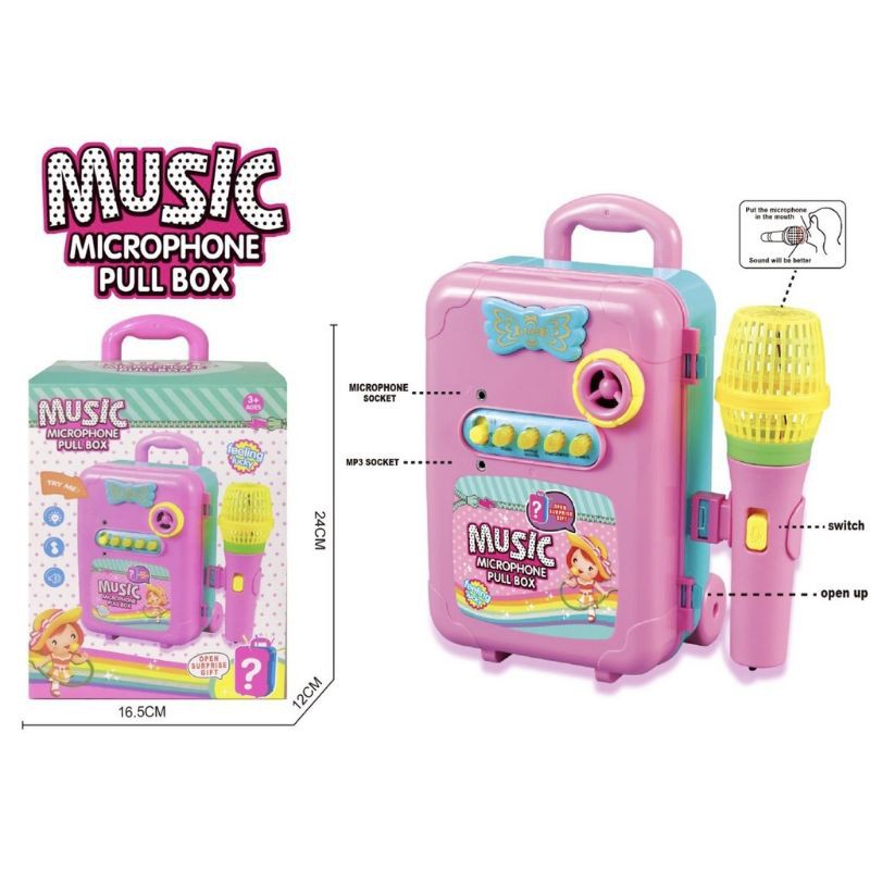 Jual Mainan Music Karaoke Anak Mainan Microphone Music Speaker Box Mainan Music Koper Set | Shopee Indonesia