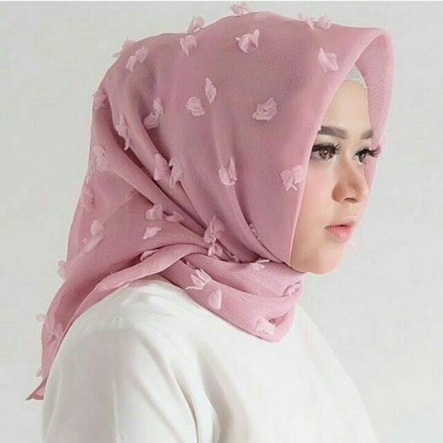 Jilbab scraft/segi empat rubiah linen real pict geser gambar Shopee