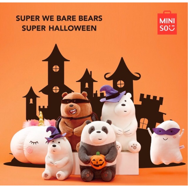Jual MINISO x WE BARE BEARS! Lovely sitting plush toy. Icebear/panda