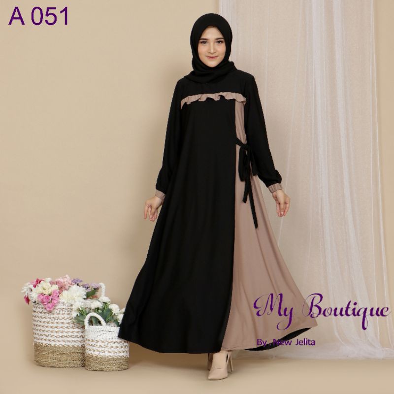 Jual My Boutique Fashion Gamis A051 Hitam Coklat Susu Cream Rempel Dada Tali Samping Stella Crepe Ld 110 Pb 137 Kondangan Nikahan Arisan Seragam Kawinan Pengajian Remaja Kekinian Premium Elegan Mewah Cantik |