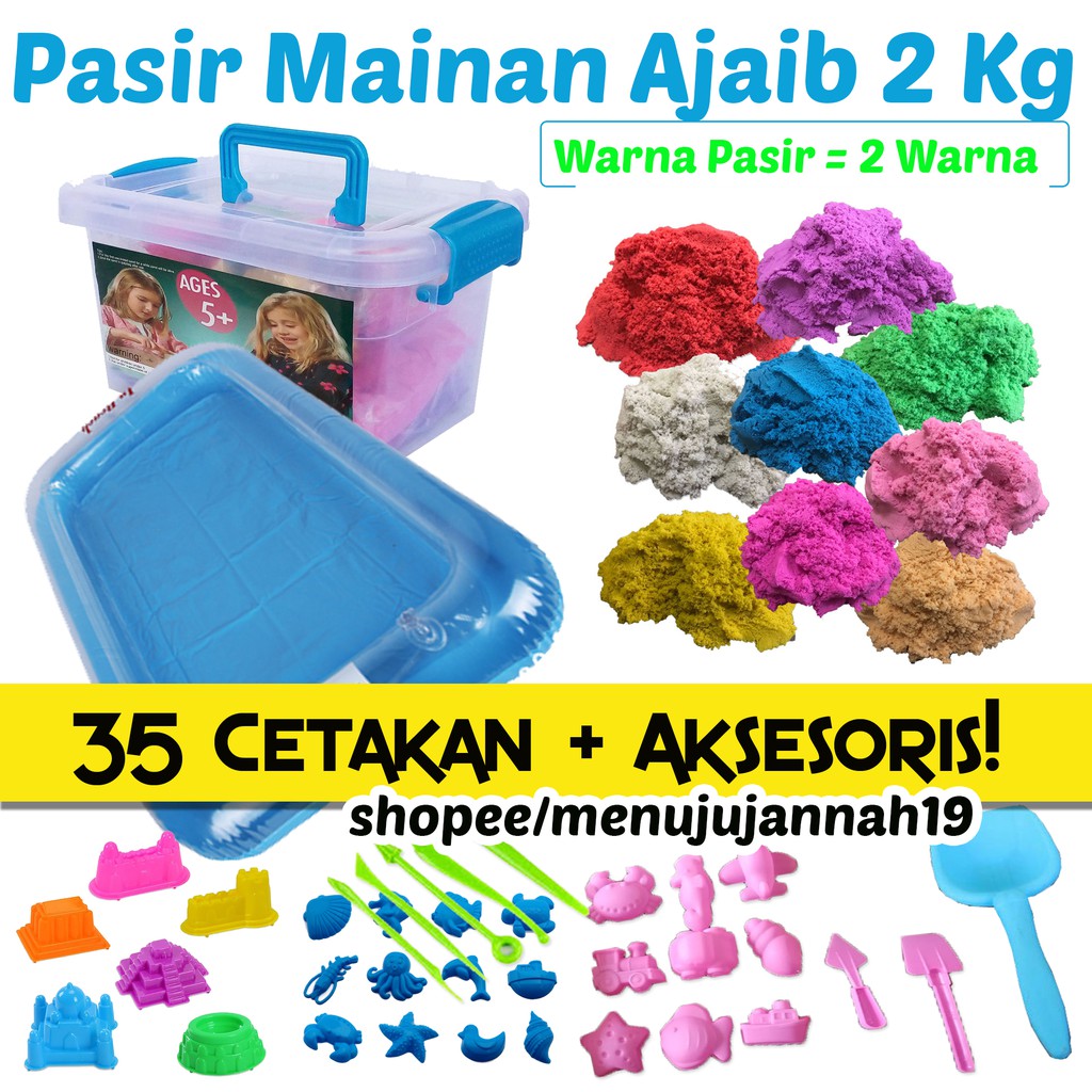 Jual Pasir Ajaib Super Jumbo 2 Kg - Mainan Pasir Anak, Mainan Anak Perempuan Dan Laki Laki, Cowok Cewek | Shopee Indonesia