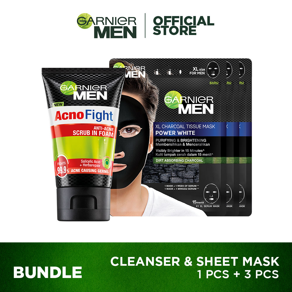 Garnier Men Perawatan Lengkap Pria Untuk Kulit Cerah Lawan Jerawat