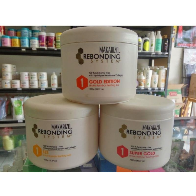 Jual MAKARIZO Rebonding System Cream Step 1 Super Gold / Gold Edition