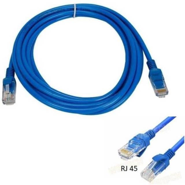 Jual Kabel Lan Cat 5E + Rj45 (3 Mtr) For Router Laptop Pc Modem Adsl Wifi Kabel Bulat | Shopee Indonesia