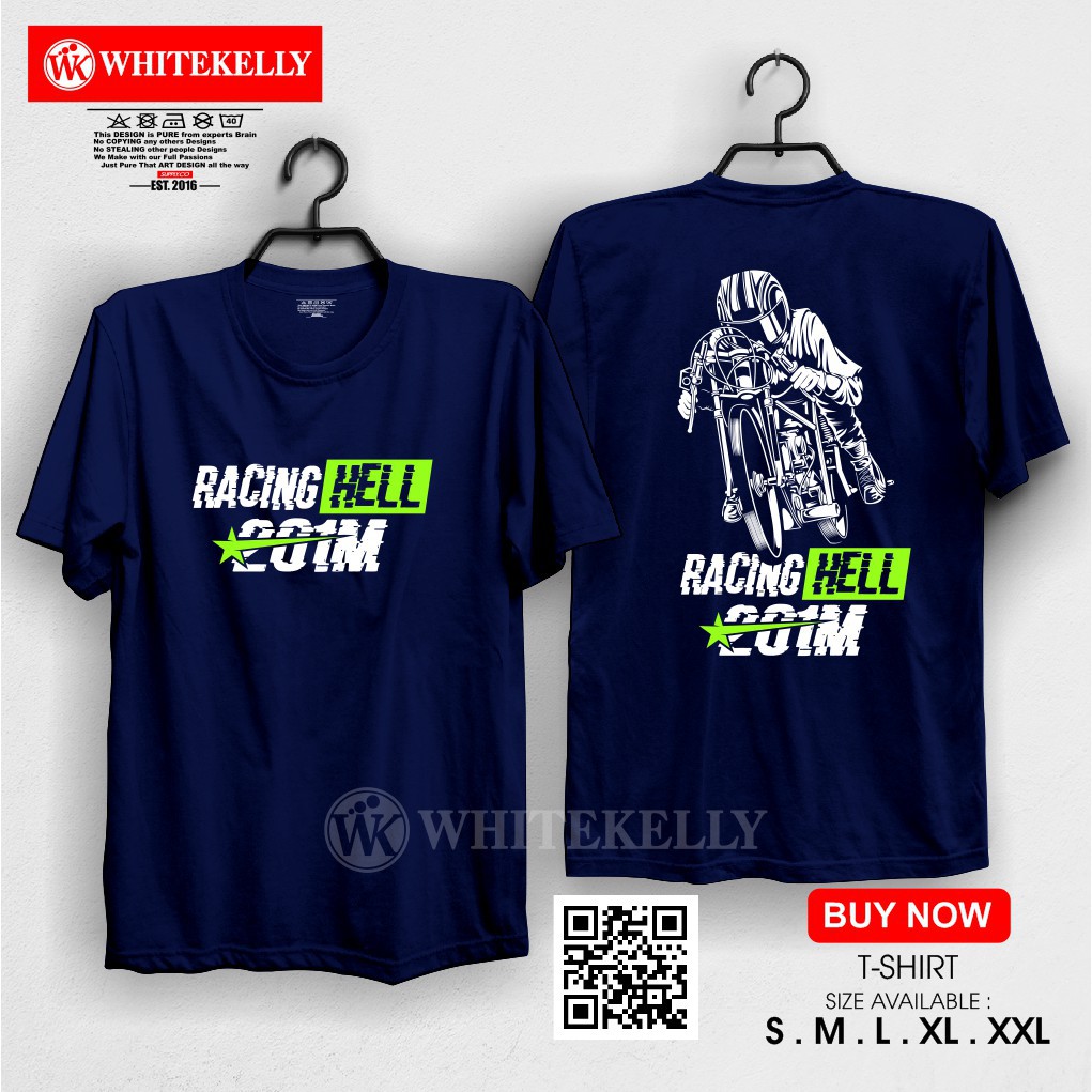 Jual Kaos / Baju / Tshirt Distro Terlaris Racing Hell 201M Balap Drag Version Keren Termurah -D2K | Shopee Indonesia
