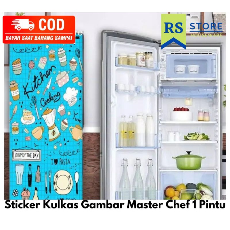 Jual stiker kulkas 1 pintu anti luntur/wallpaper kulkas karakter