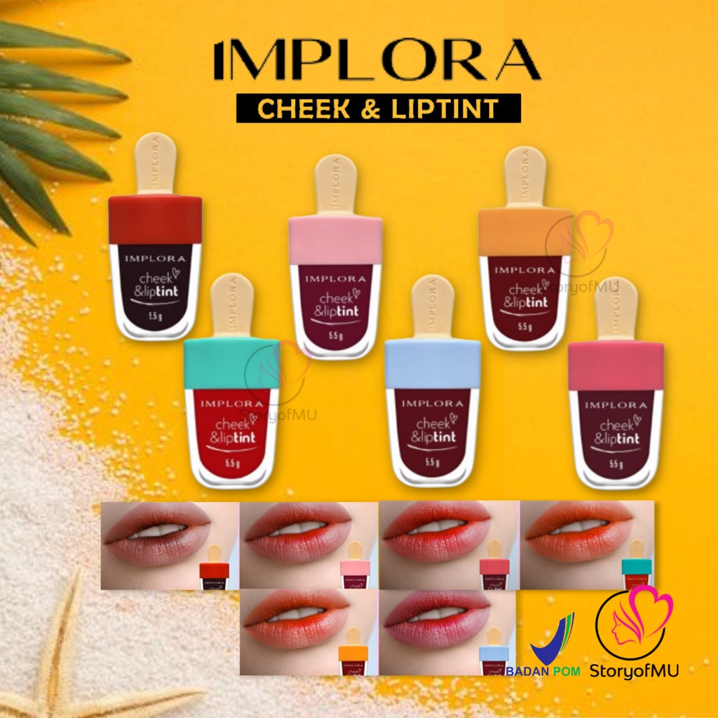 Jual [BPOM] IMPLORA Cheek & Liptint / Lip Tint / Ice Cream 5.5gr